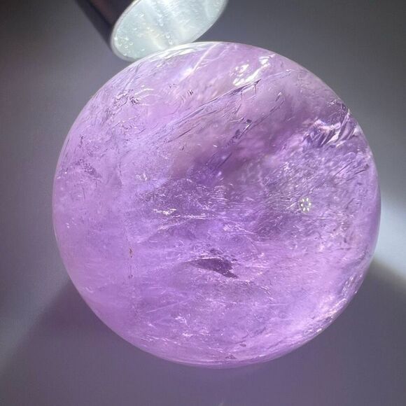 Amethyst Crystal Marble Sphere Meditation Stone‎ (#4) - Picture 4 of 11